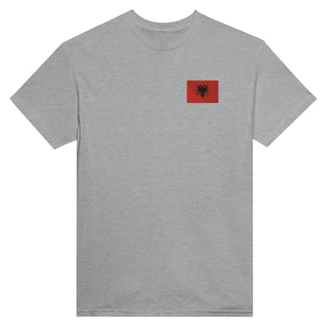 T-shirt drapeau albanie broderie couleur coton mélangé