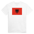 T-shirt drapeau albanie coton mélangé brodé élégant