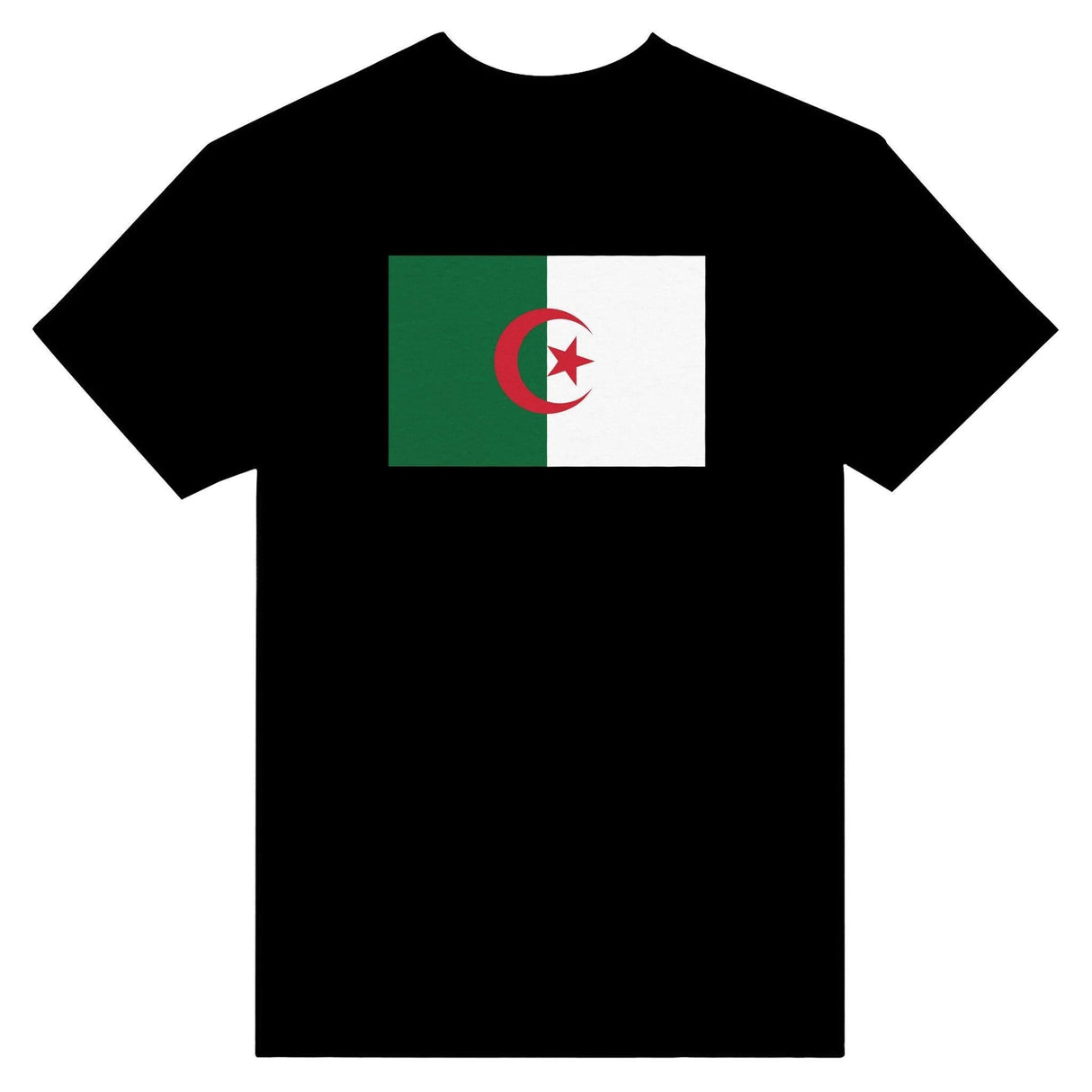 T-shirt drapeau algérie brodé coton mélangé manches longues