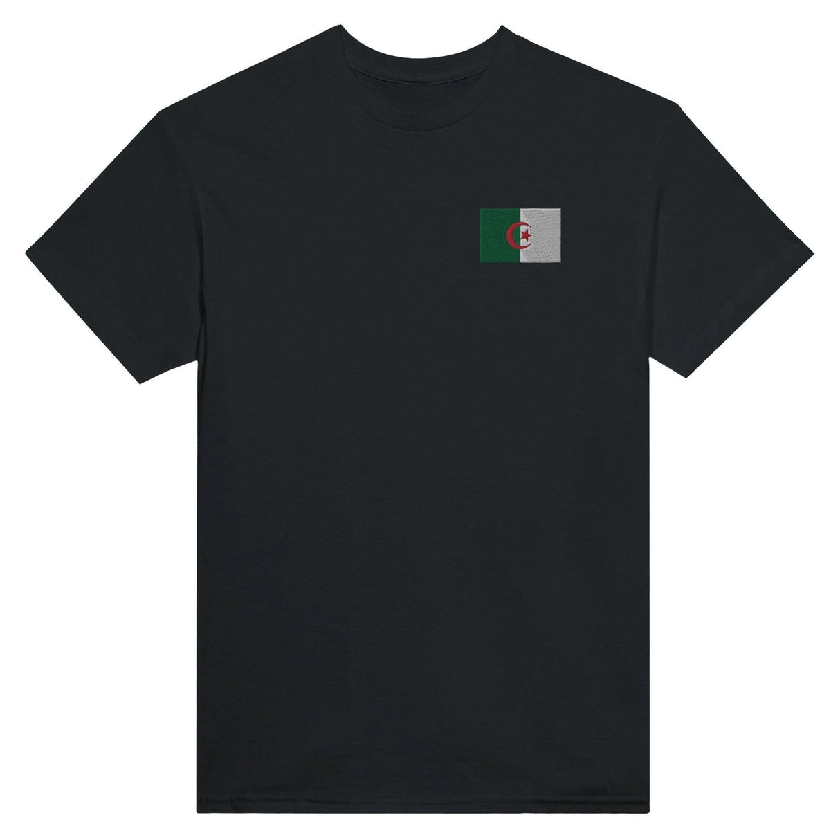 T-shirt drapeau algérie coton épais broderie couleur