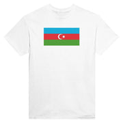 T-shirt drapeau azerbaïdjan imprimé en coton mélangé