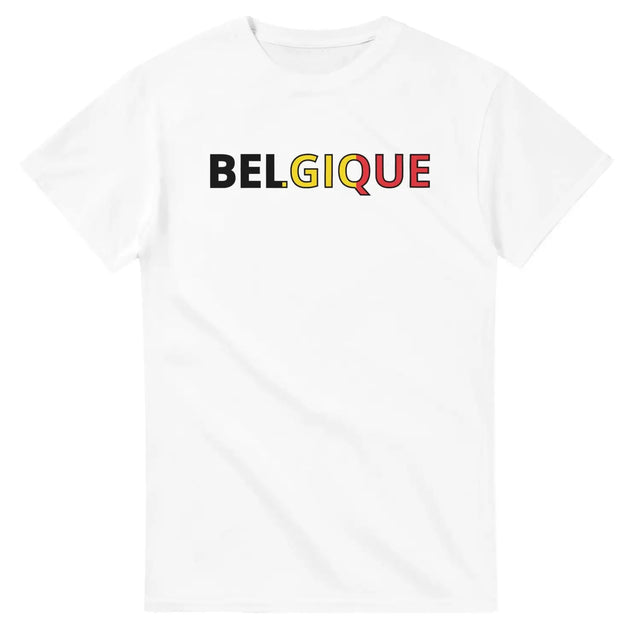 T-shirt drapeau belgique en écriture - pixelforma