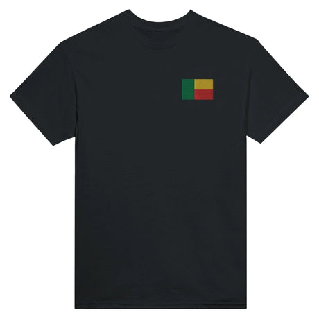 T-shirt drapeau bénin broderie couleur coton mélangé