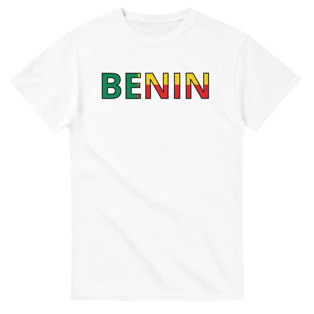 T-shirt drapeau bénin en écriture - pixelforma