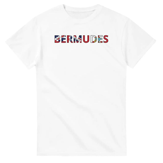 T-shirt drapeau bermudes en écriture - pixelforma