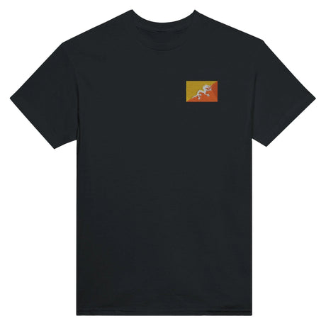 T-shirt drapeau bhoutan broderie couleur coton mélangé