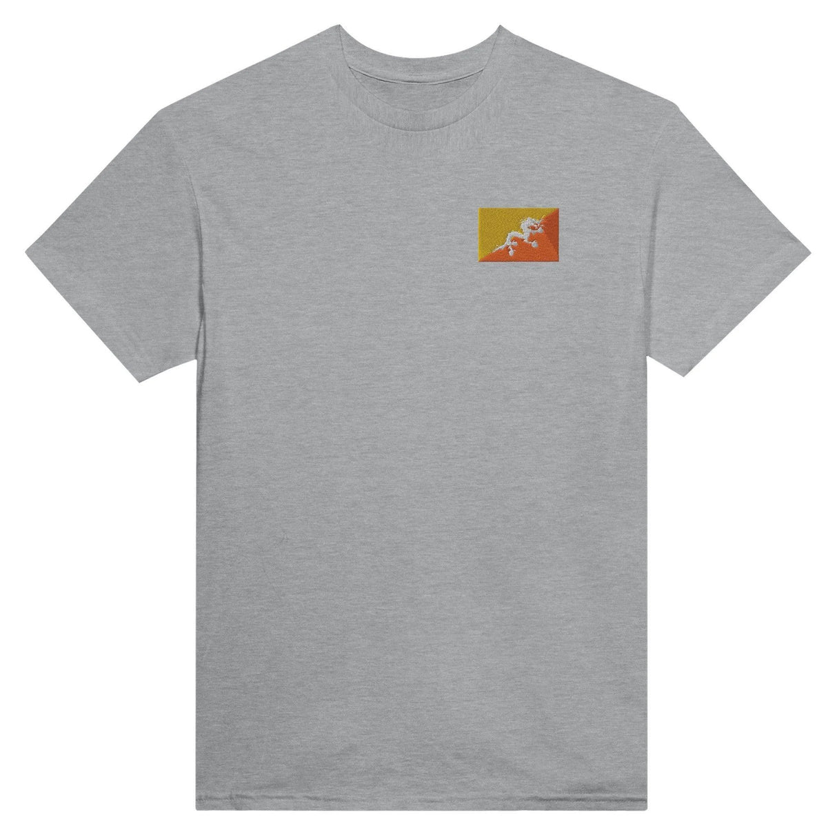 T-shirt drapeau bhoutan broderie couleur coton mélangé