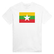 T-shirt drapeau birmanie brodé coton mélangé élégant