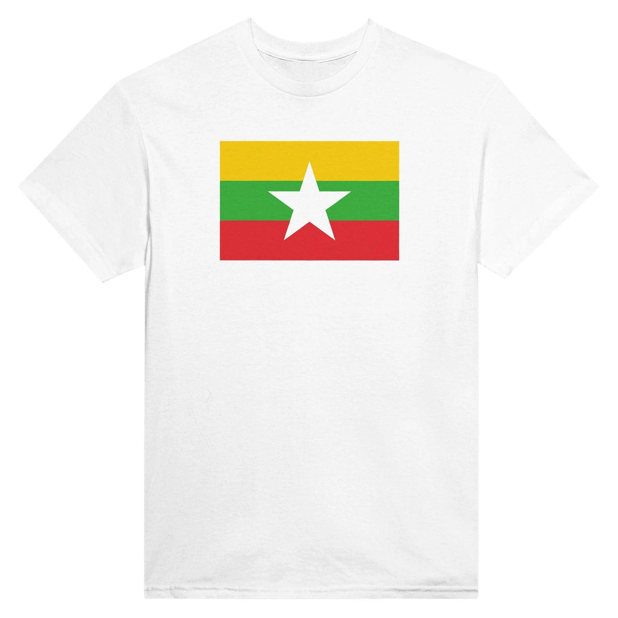T-shirt drapeau birmanie brodé coton mélangé élégant