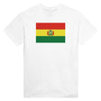 T-shirt drapeau bolivie brodé en coton mélangé