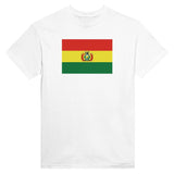 T-shirt drapeau bolivie brodé en coton mélangé