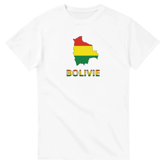 T-shirt drapeau bolivie en carte - pixelforma