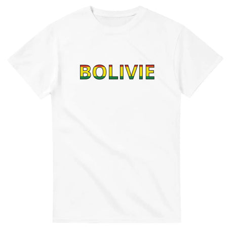 T-shirt drapeau bolivie en écriture - pixelforma