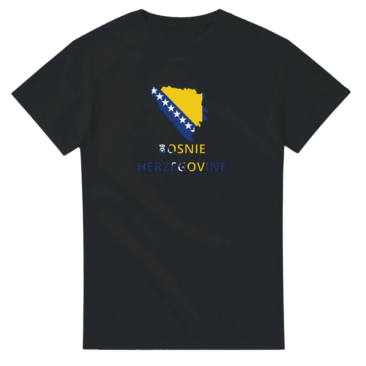 T-shirt drapeau bosnie-herzégovine en carte - pixelforma