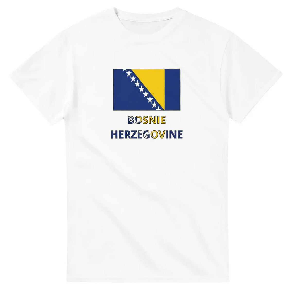 T-shirt drapeau bosnie-herzégovine en texte - pixelforma