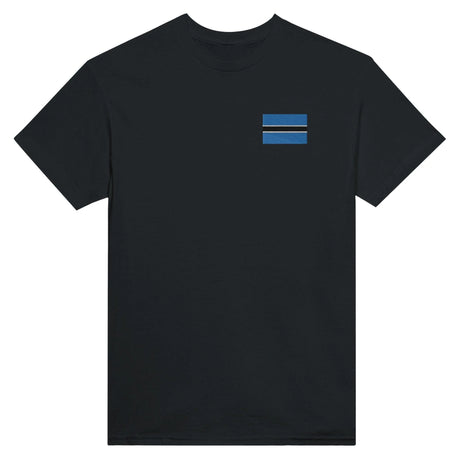 T-shirt drapeau botswana broderie couleur coton épais