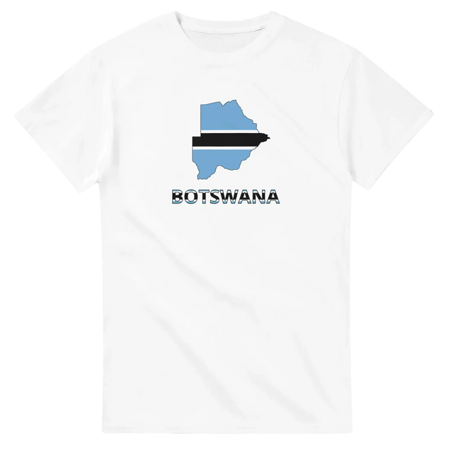 T-shirt drapeau botswana en carte - pixelforma