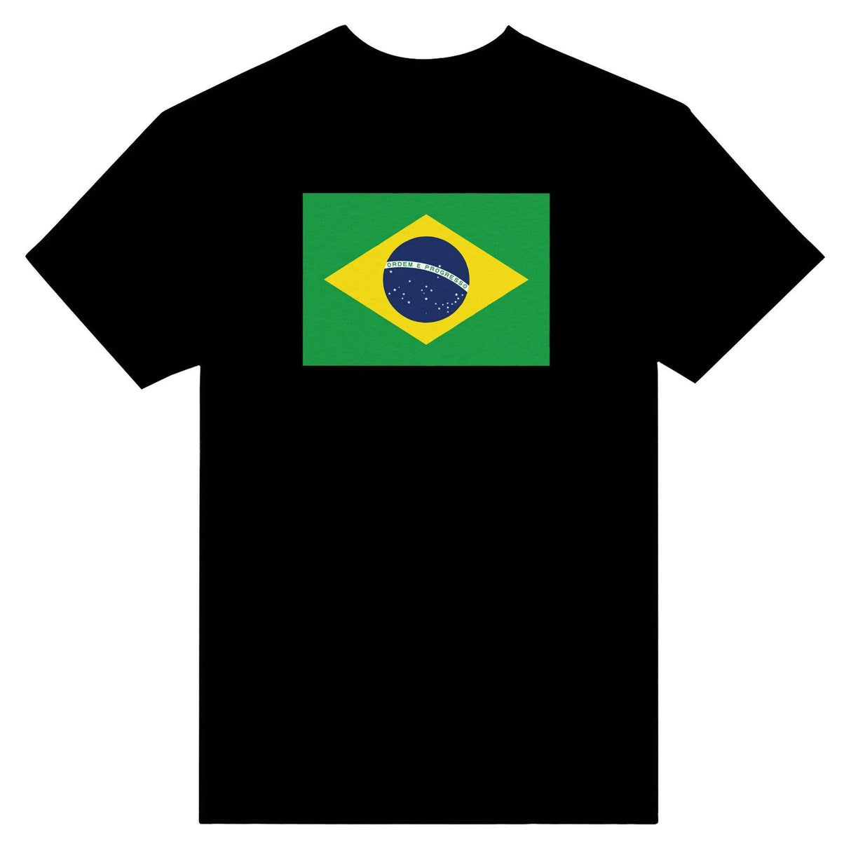 T-shirt drapeau brésil brodé coton mélangé manches longues