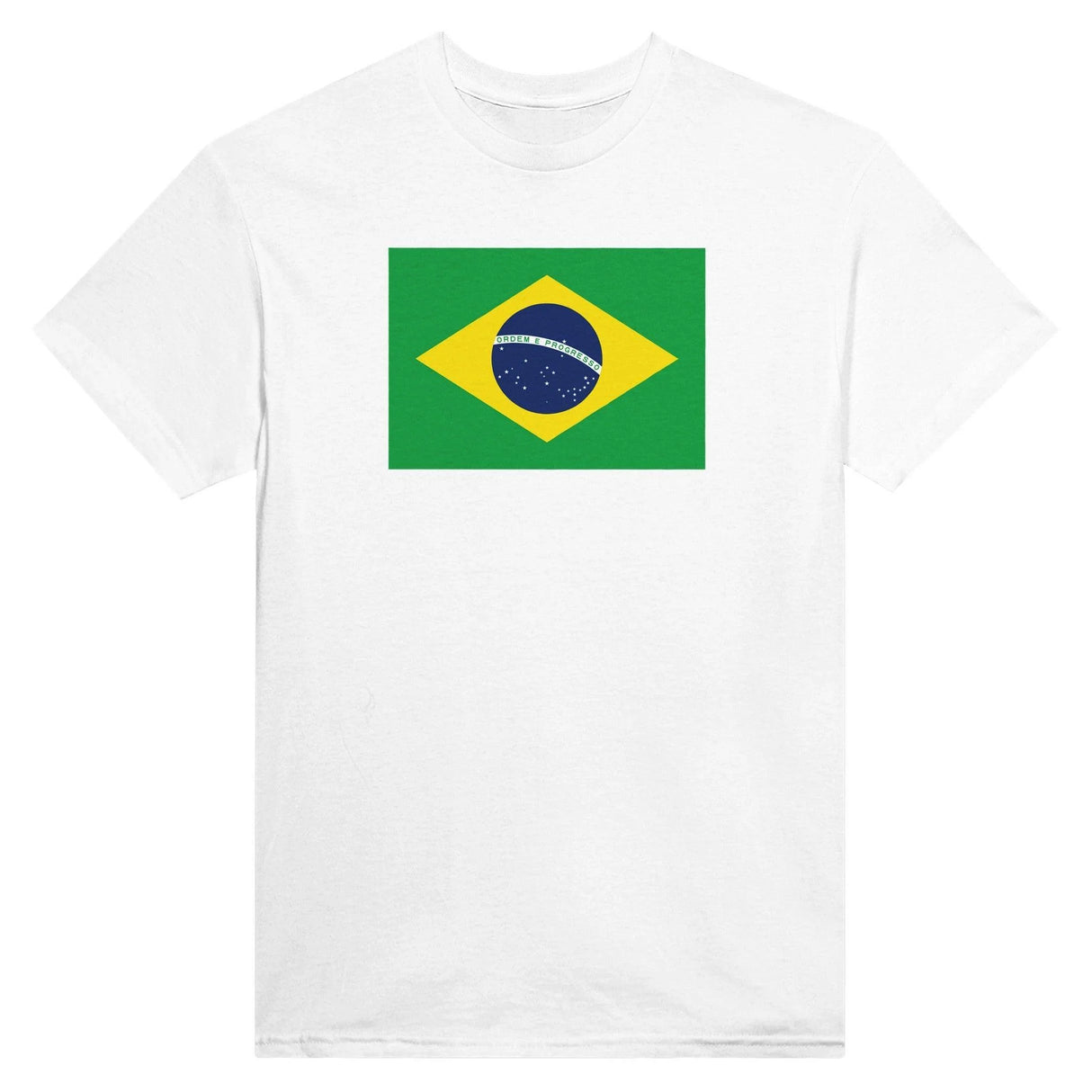 T-shirt drapeau brésil brodé coton mélangé manches longues