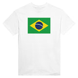 T-shirt drapeau brésil brodé coton mélangé manches longues
