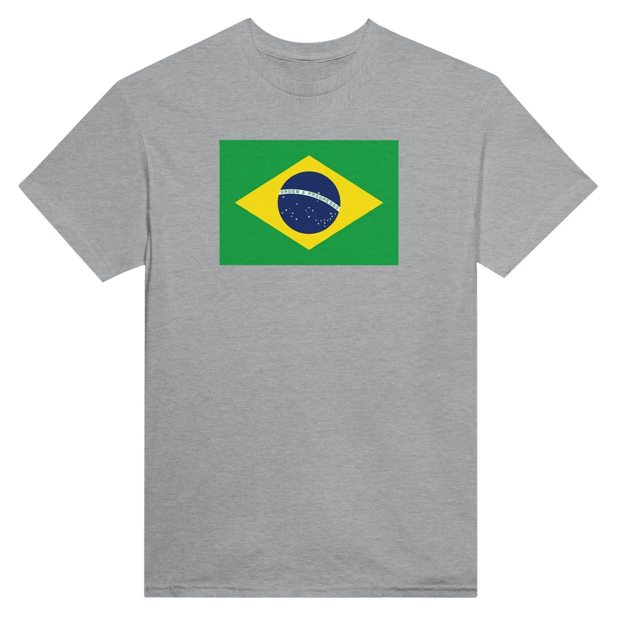 T-shirt drapeau brésil brodé coton mélangé manches longues