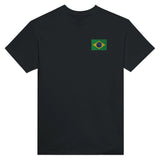 T-shirt drapeau brésil broderie couleur coton épais