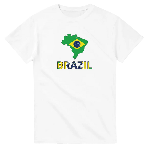 T-shirt drapeau brésil carte - pixelforma