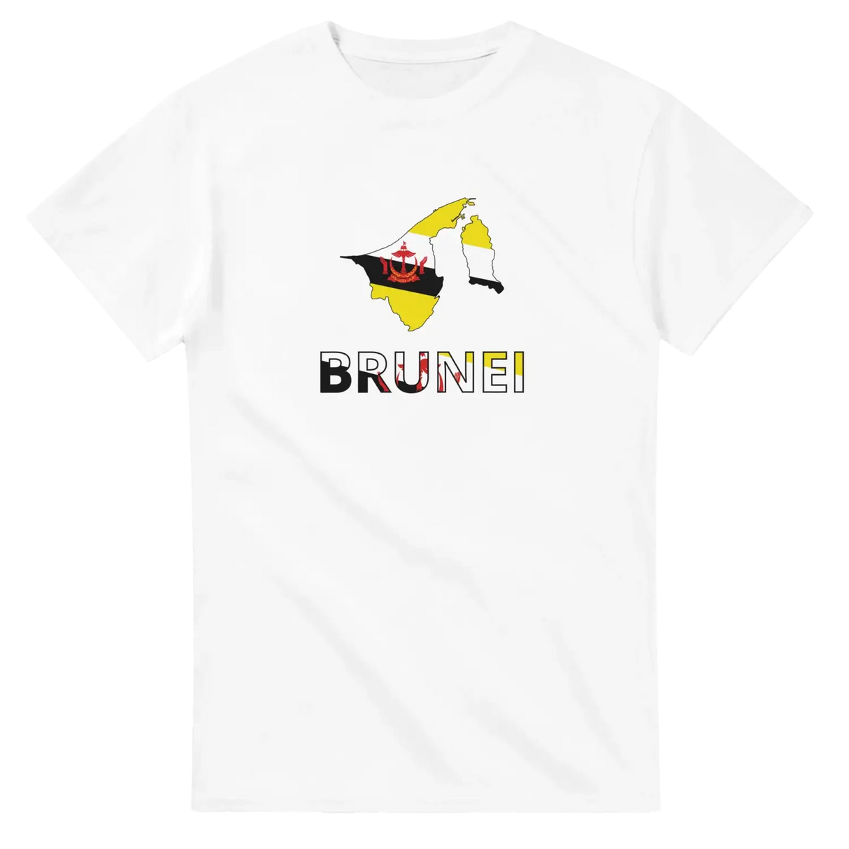 T-shirt drapeau brunei en carte - pixelforma