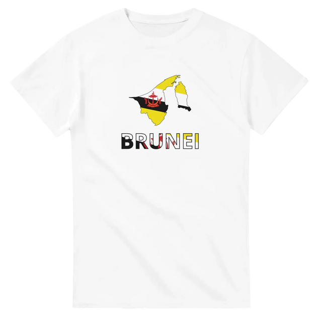 T-shirt drapeau brunei en carte - pixelforma