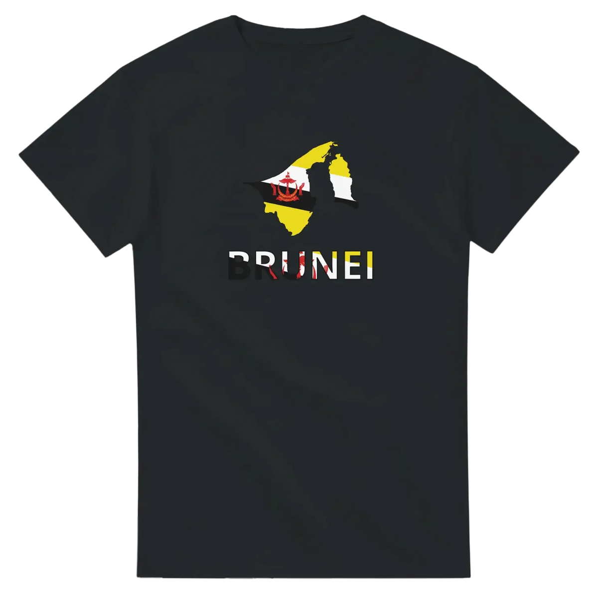 T-shirt drapeau brunei en carte - pixelforma