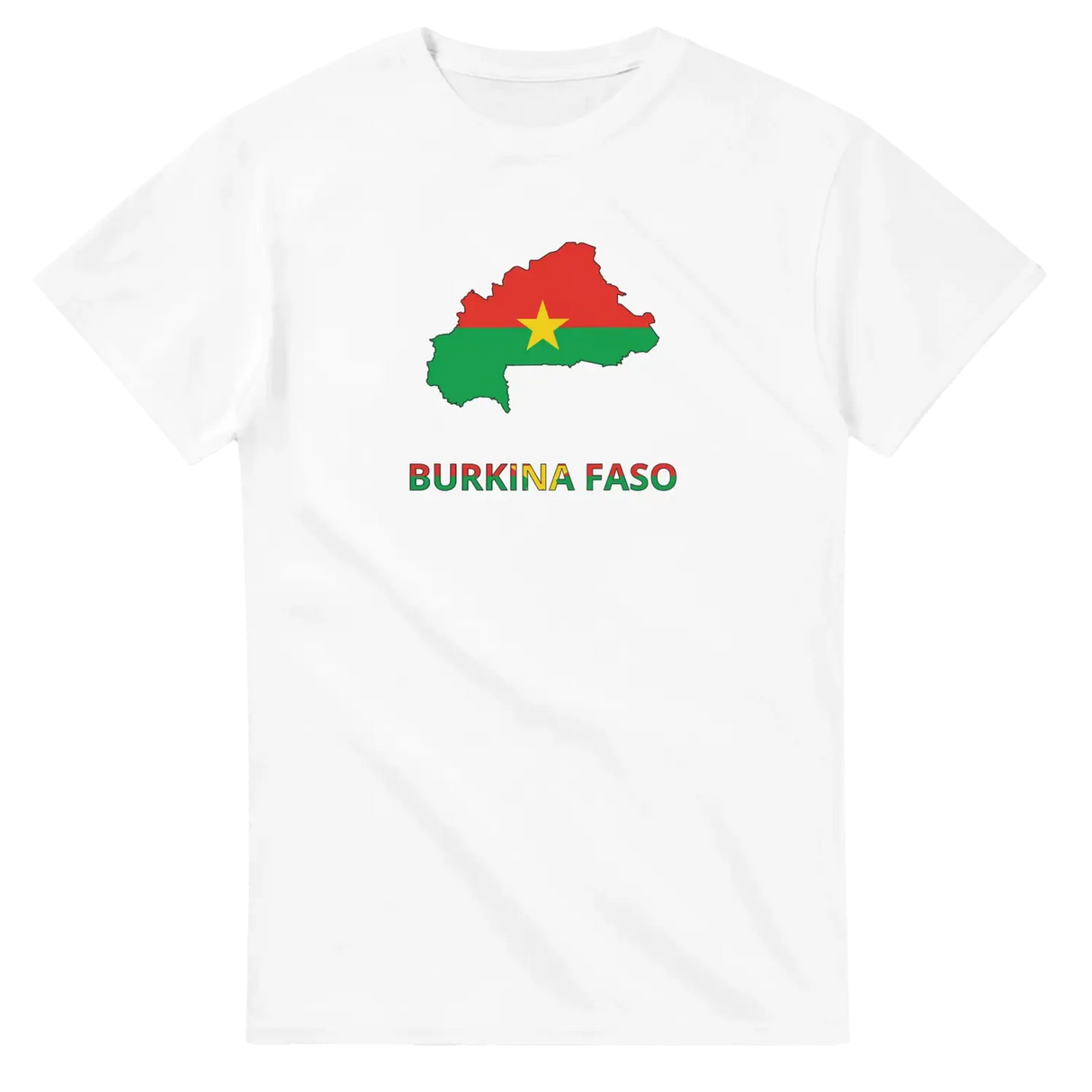 T-shirt drapeau burkina faso en carte - pixelforma