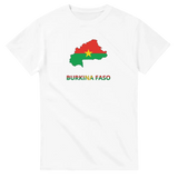 T-shirt drapeau burkina faso en carte - pixelforma