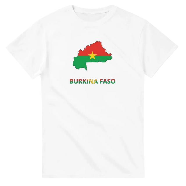 T-shirt drapeau burkina faso en carte - pixelforma