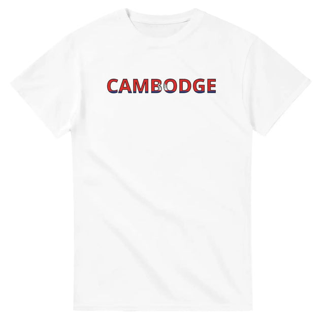 T-shirt drapeau cambodge en écriture - pixelforma