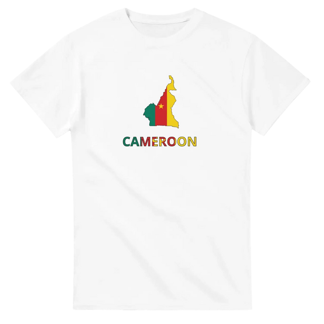 T-shirt drapeau cameroun carte - pixelforma