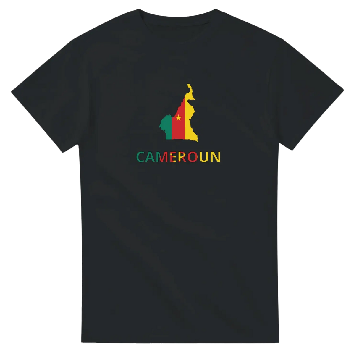 T-shirt drapeau cameroun en carte - pixelforma