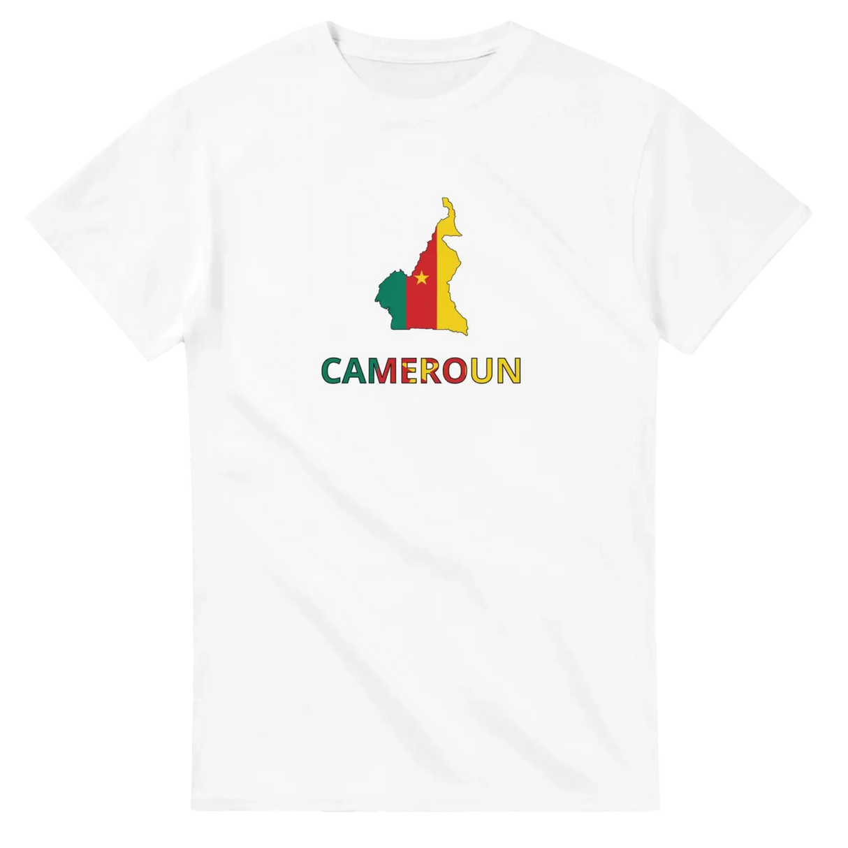 T-shirt drapeau cameroun en carte - pixelforma