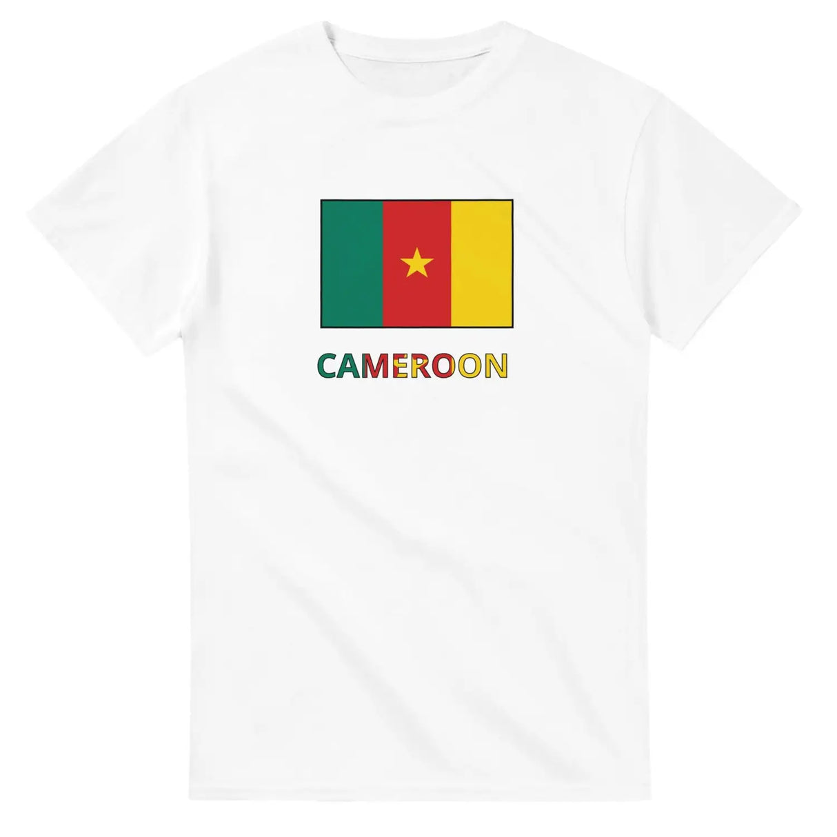 T-shirt drapeau cameroun texte - pixelforma