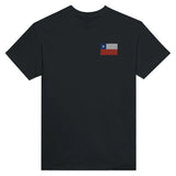 T-shirt drapeau chili broderie couleur en coton mélangé