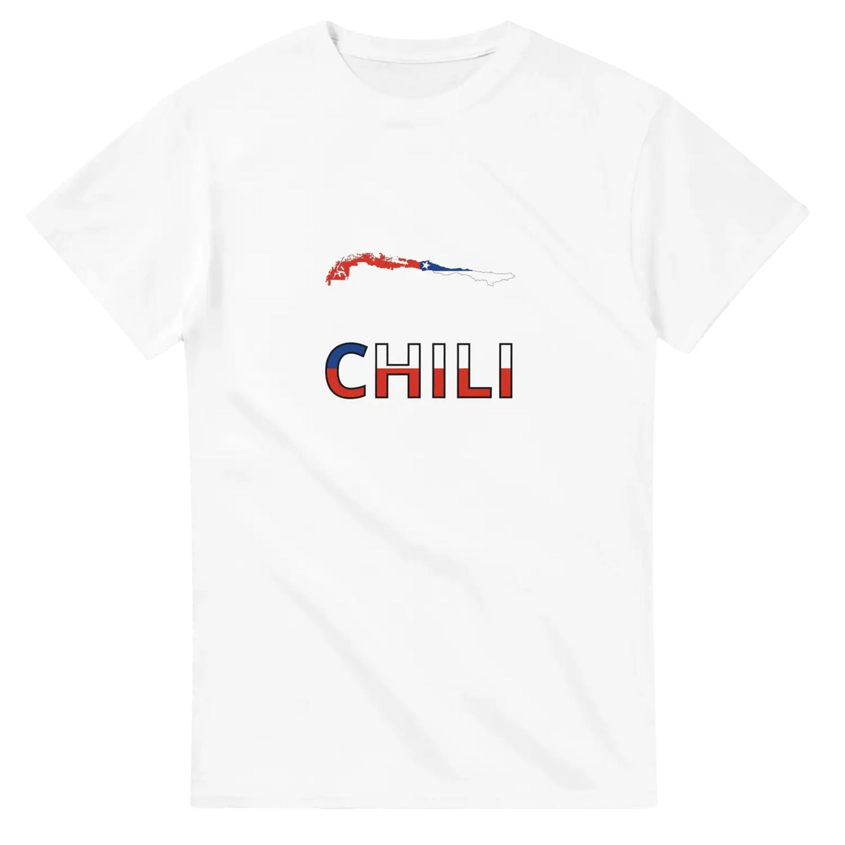 T-shirt drapeau chili en carte - pixelforma