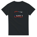 T-shirt drapeau chili en carte - pixelforma