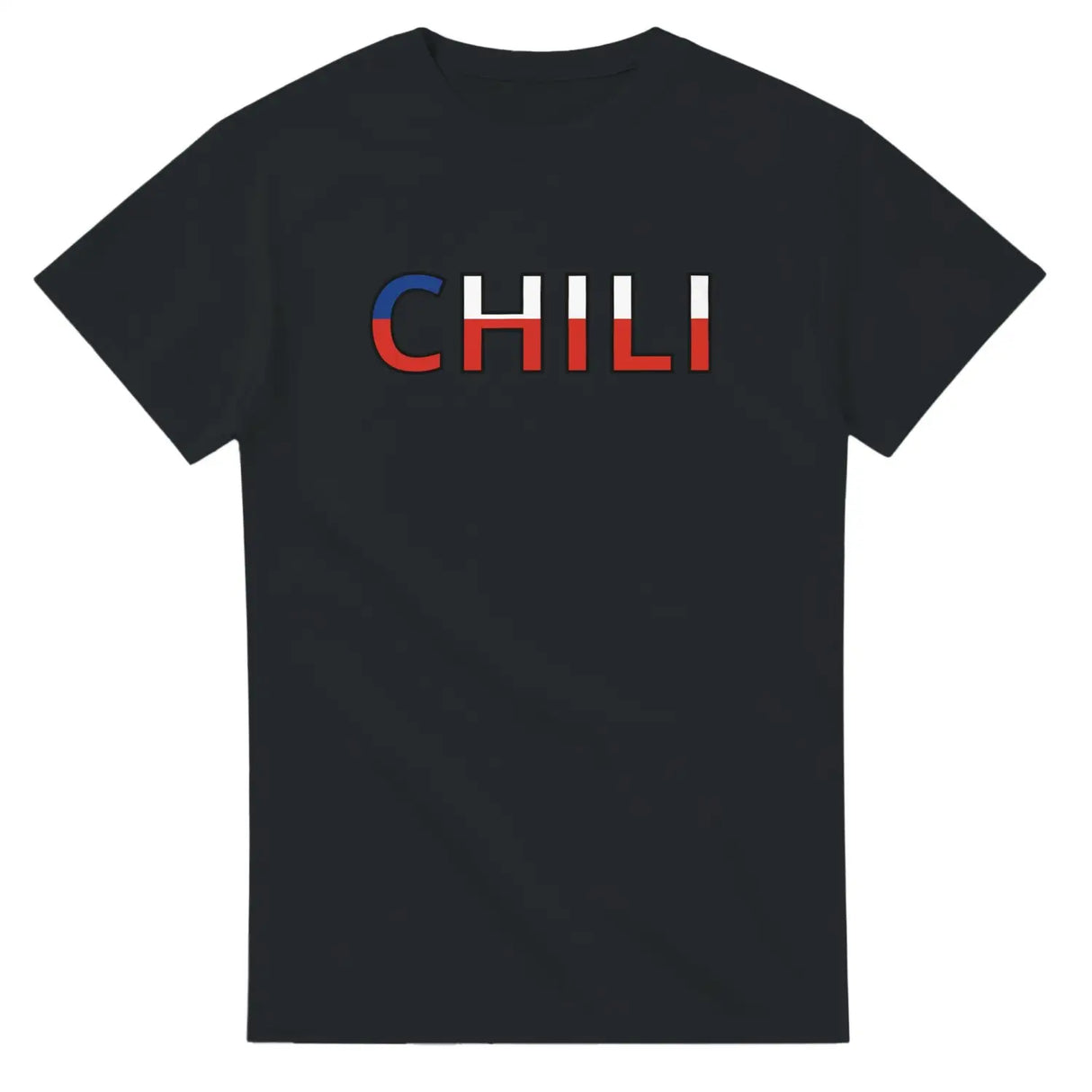 T-shirt drapeau chili en écriture - pixelforma