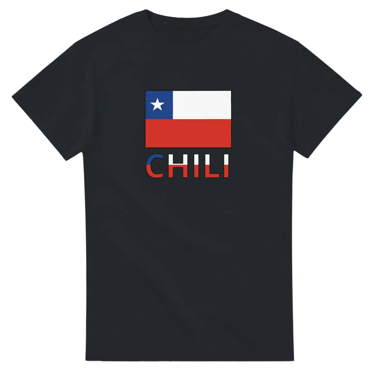 T-shirt drapeau chili en texte - pixelforma