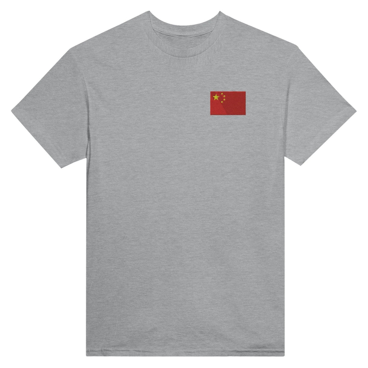 T-shirt drapeau chine broderie couleur coton mélangé