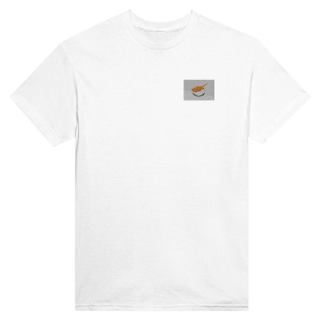 T-shirt drapeau chypre broderie couleur coton mélangé