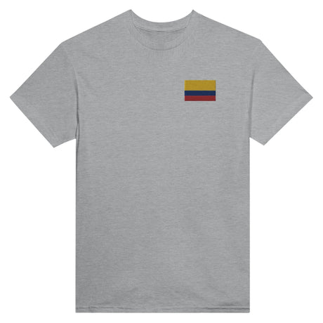 T-shirt drapeau colombie broderie couleur coton mélangé