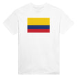 T-shirt drapeau colombie coton mélangé brodé manches longues