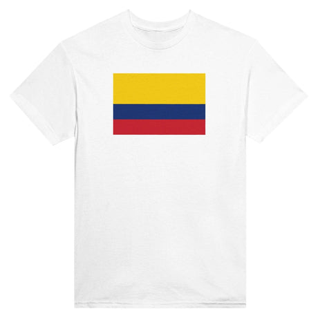 T-shirt drapeau colombie coton mélangé brodé manches longues