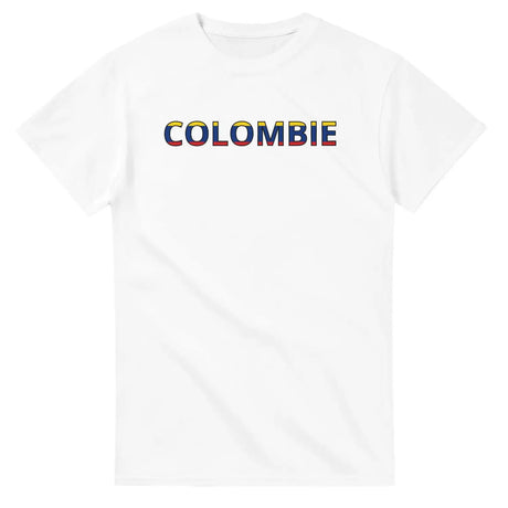 T-shirt drapeau colombie en écriture - pixelforma