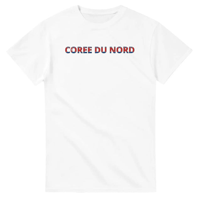 T-shirt drapeau corée du nord en écriture - pixelforma